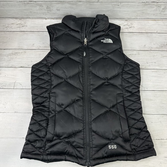 The North Face 550 Goose Down Puffer Vest Girls‎ Size Medium 10-12 Black - Picture 1 of 10
